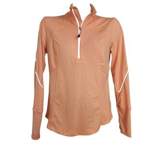Tangerine‎ Womens Orange Striped 1/4 Zip Reflective Running Top S FW9450C693
